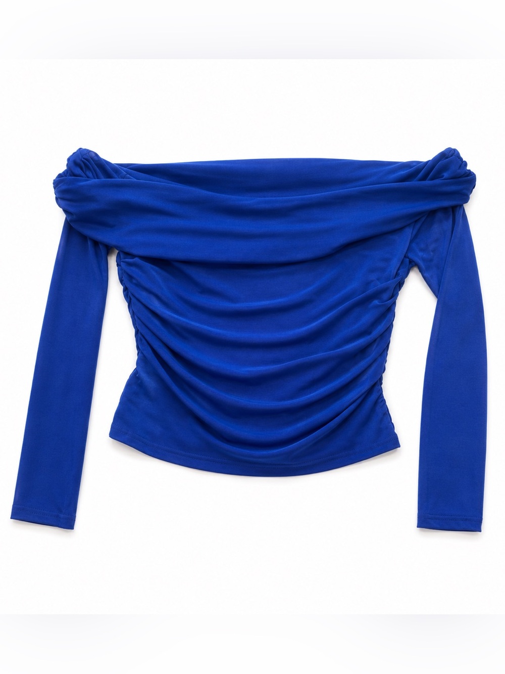 Women’s One-Shoulder Long Sleeve Top - Blue